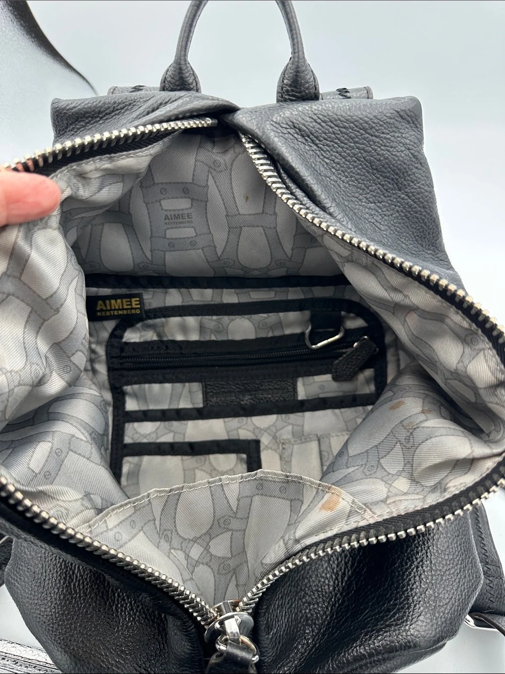Aimee Kestenberg Tamitha Black Pebbled Leather Backpack